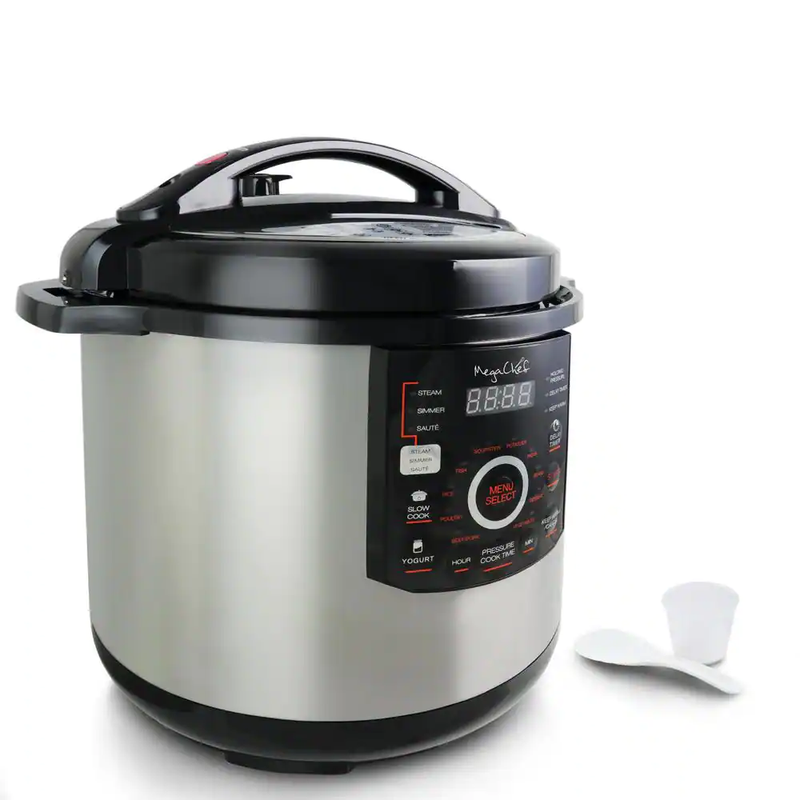 12 Qt. Black And Silver Electric Pressure Cooker With Automatic Shut-Off