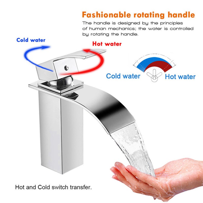 Wasserhahn Waschbecken Einhebelmischer Waschtischarmatur Wasserfall WC