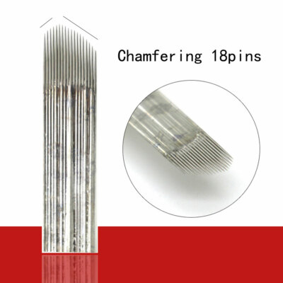 Chamfer 18 Pins Needles Microblading Eyebrow Permanent Makeup Manual Tatoo Blade