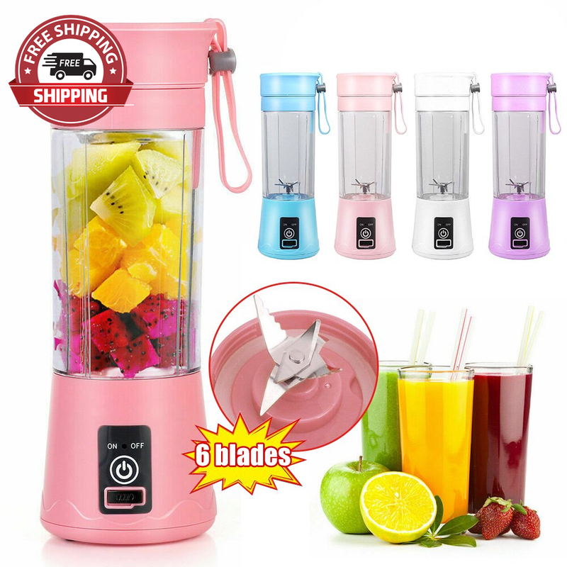 380 Ml Portable Blender, Mini Bottle Travel Electric Smoothie Blender Maker with