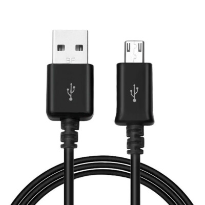 Micro USB Data Cable Sync Charging Cord Black 3ft Charger for Cell Phones