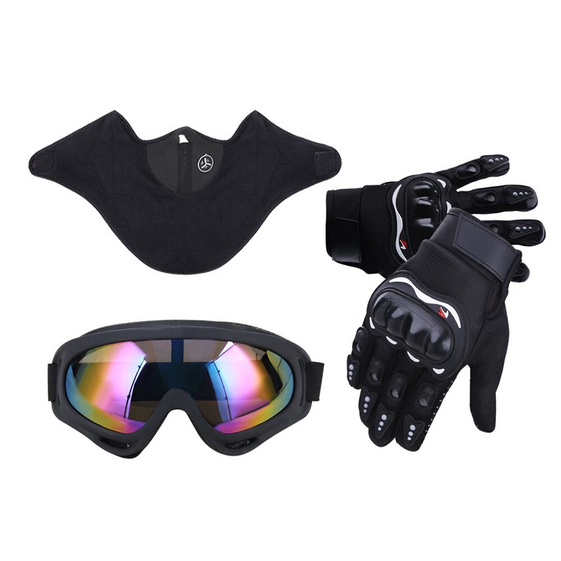 DOT Motocross Dirt Bike Offroad Snowmobile Helmet + Snow Ski Goggles Gloves Mask