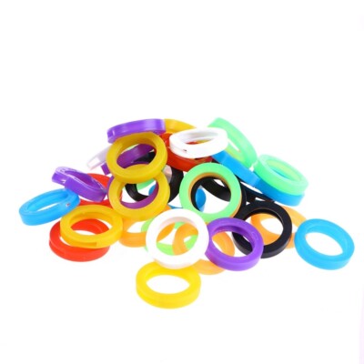 24PCS Silicone Bright Colored Coding Rings Key Tags Elastic Key Covers Key Caps