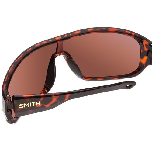 Pre-owned Smith Spinner Wrap Shield Sunglasses In Tortoise/cp Polarized Green Mirror 134mm In Multicolor