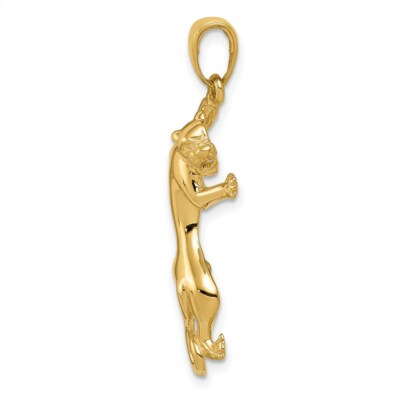 Pre-owned Skyjewelers Real 14kt Yellow Gold Gold Polished Panther Pendant