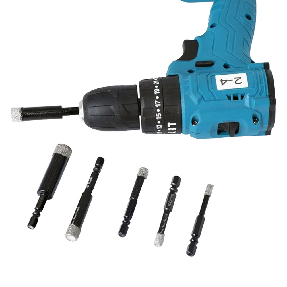5Pcs Dry Diamond Drill Bits For Porcelain Granite Tile Glass Ceramics Marble