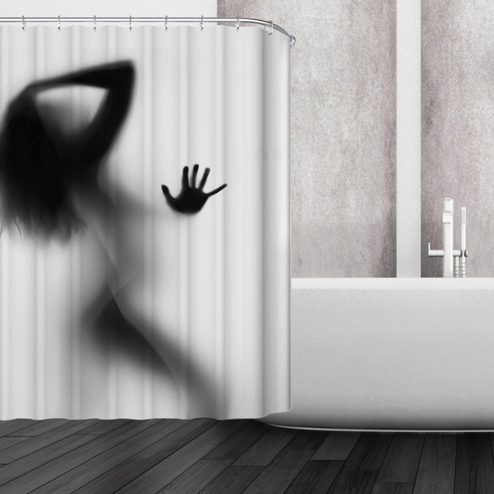 Sexy Naked Girl Women Shadow Silhouette Bath Shower Curtain