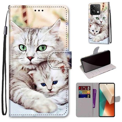 For Xiaomi Redmi Note 13 12 12R 11 11R Patterns Leather Wallet Stand Case Cover