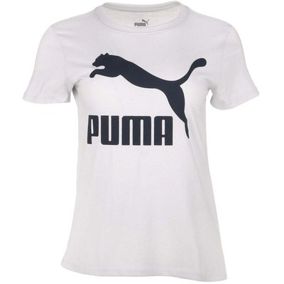 

Футболка Puma Classics Logo Tee Us Женские синие повседневные топы 53186591, Синий