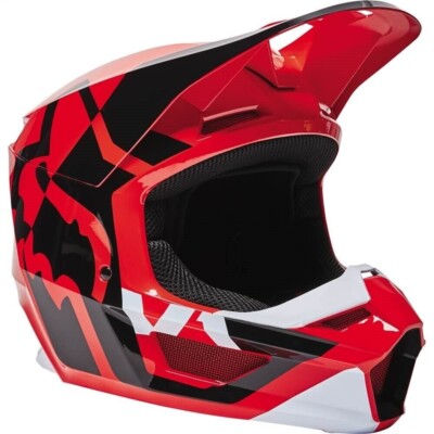 FOX RACING V1 FLO RED YOUTH MEDIUM HELMET 28355-110-YM BRAND NEW OVERSTOCK SALE.