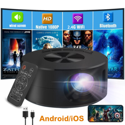 4K Projector 30000LMS WiFi Auto Focus Video Home Theater Cinema 1080P Native US