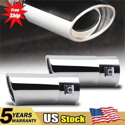 For Nissan Altima Chrome 2pcs Stainless Steel Exhaust Pipe Tail Muffler Tip EAC