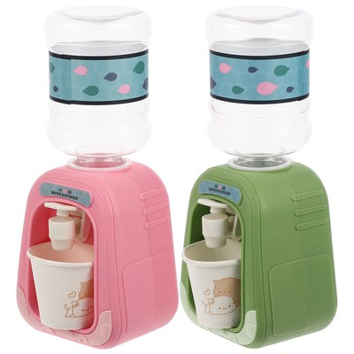  2 Pcs Desk Water Dispenser Cartoon Fountain Toy Attractive Toddler