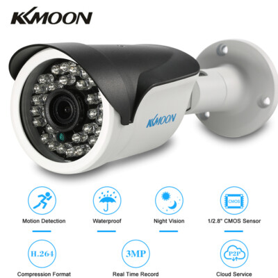 KKmoon 3MP POE IP Camera IP65 Waterproof Security Camera 3.6mm Lens Camera F8D9