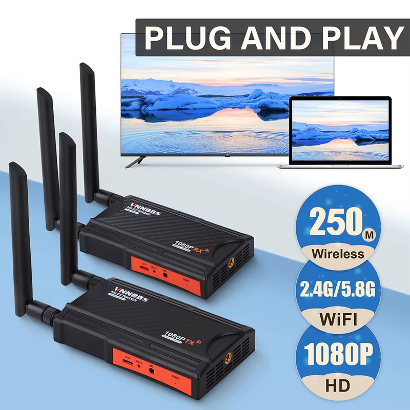 Wireless HDMI Transmitter and Receiver Wireless Video Extender Kit with Loop-Out