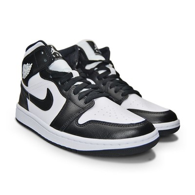 Pre-owned Nike Womens  Air Jordan 1 Mid "panda" - Dv0991 101- White Black White