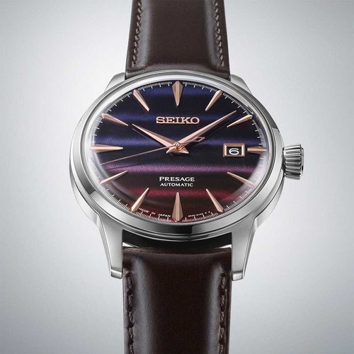 Pre-owned Seiko Srpk75j1  Presagepurple Sunset Cocktail Time Limited Edition Men Watch