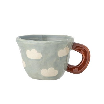 Bloomingville MINI Nini Tasse, Blau mit Wolken, Steingut, Kindertasse
