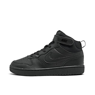 

Nike Court Borough Mid 2 для маленьких детей, черный/черно-черный (CD7783 001, Black/black-black