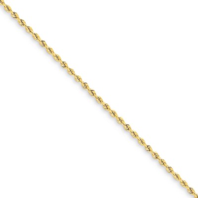 Pre-owned Wishing For Claudia 14k Yellow Gold 2mm Handmade Rope Chain Bracelet 6 Inch