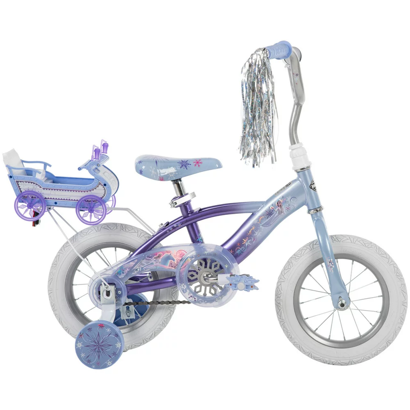 Frozen 12 In. Bike with Doll Carrier Sleigh for Girl'S, Ages 2+ Years, White and