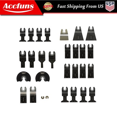 Universal Wood Metal Oscillating Multitool Quick Release Saw Blades 29PCS USA