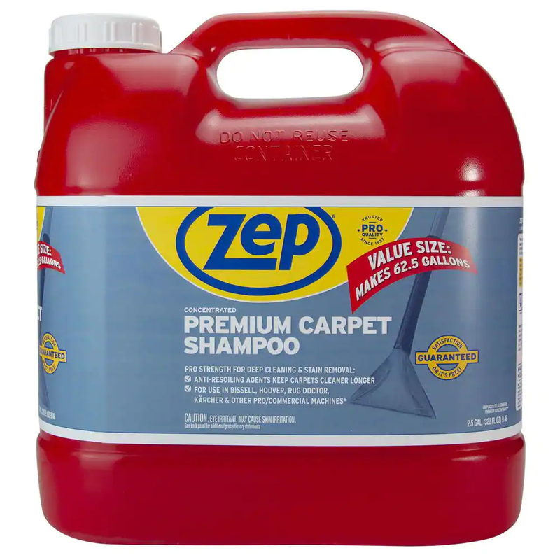 ZEP Premium Carpet Shampoo Cleaner Fresh Scent Concentrated Formula 2.5 Gallon