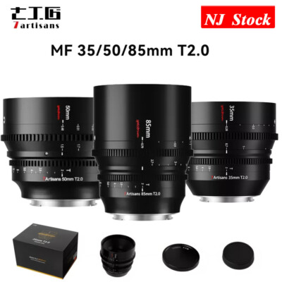 US 7artisans 35mm 50mm 85mm T2.0 Spectrum Cinema Lens For Sony E L Mount Camera