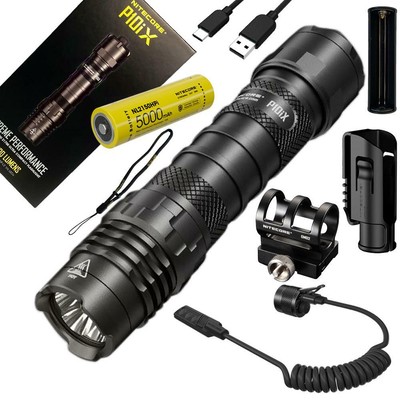 NITECORE P10ix Type-C RECHARGEABLE  FLASHLIGHT 4000 Lm w/GM02 Mount & RSW2i Remo