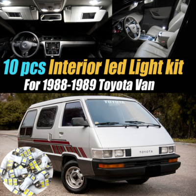 10Pc Super White Car Interior LED Light Bulb Kit for 1988-1989 Toyota Van