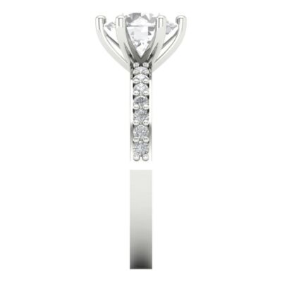 Pre-owned Pucci 1.96 Round Cut Moissanite Classic Bridal Statement Designer Ring 14k White Gold In White/colorless