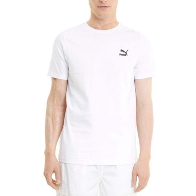

Puma Classics вышитая футболка с коротким рукавом и круглым вырезом, мужская повседневная футболка размера, Белый, Puma Classics Embroidered Crew Neck Short Sleeve T-Shirt