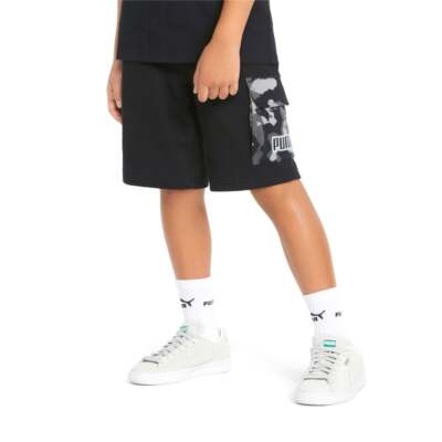 Puma Alpha Cargo Sweat Shorts Youth Boys Черные повседневные спортивные штаны 847289-01