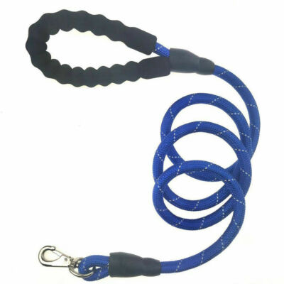 2Pack 5FT Heavy Duty Dog Leash Large Pet Rope Reflective Nylon Lead Comfy Handle