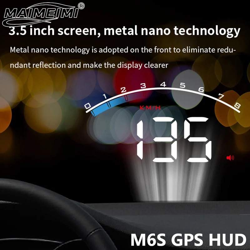 HUD M6S Head up Display Digital Car Speedometer GPS Projector Windshield On-boar