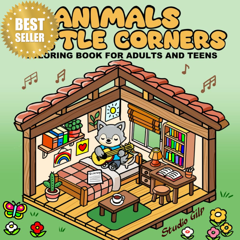 Animals Little Corners Coloring Book for Adults and Teens: 50 Bold and Easy Colo