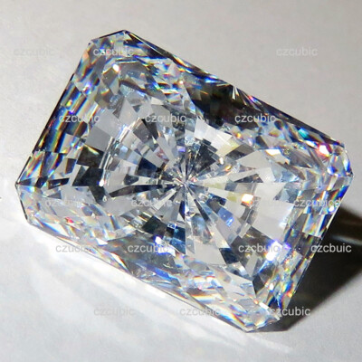 EMERALD-RADIANT CUT CUBIC ZIRCONIA SUPER QUALITY CLEAR LOOSE STONES  U.S SHIP 7