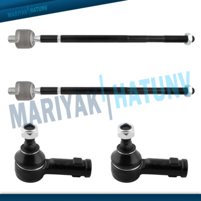 4PC Front Inner Outer Tie Rod Kit For 2007 2008-2017 Mitsubishi Outlander Lancer