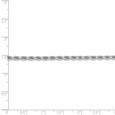 Pre-owned Superdealsforeverything Leslie's Real 14kt 3.00mm Diamond- Cut Rope Chain; 7 Inch In White