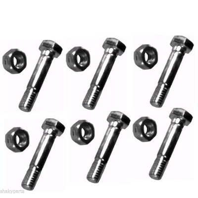6 PK 8627 Rotary Shear Pins & Nuts Compatible With MTD 710-0890, 910-0890