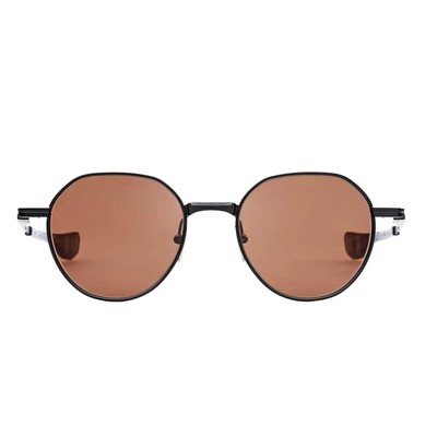 Pre-owned Dita Dts150-a-03 Vers-one Black Iron - Antique Silver W Sunglasses In Brown