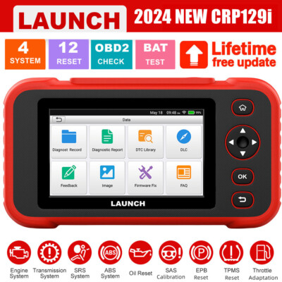 2024 LAUNCH CRP129I OBD2 Scanner Car ABS SRS Diagnostic ABS Bleeding EPB Reset 