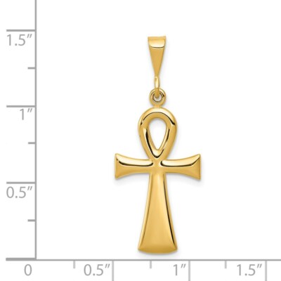 Pre-owned Skyjewelers Real 14kt Yellow Gold Egyptian Ankh Cross Pendant