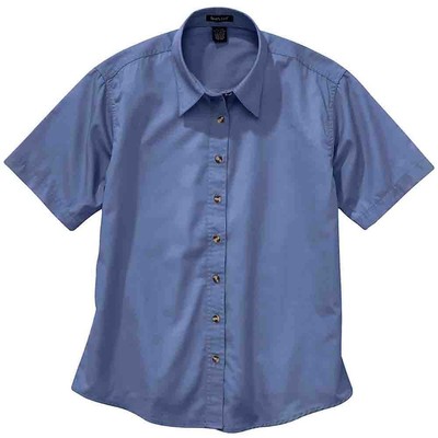 

Rivers End Ezcare Woven Short Sleeve Button Up Shirt Womens Blue Casual Tops 63, Синий