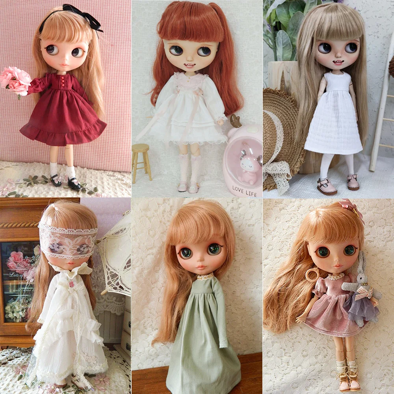 Pajamas Long T-Shirt Lace Skirt Dress Blythe Doll Clothes
