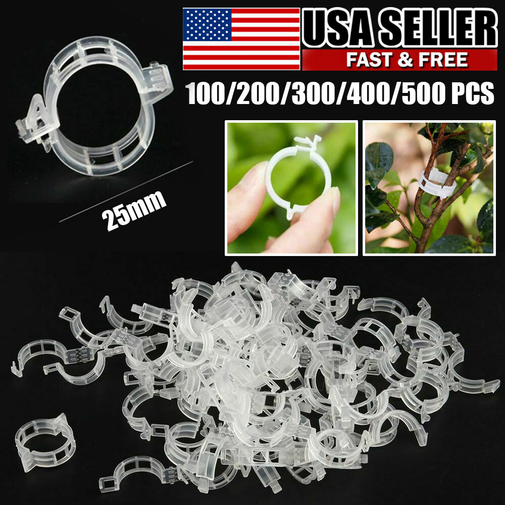 100-500Pcs 25mm Garden Plant Support Clips Tomato and Veggie Trellis Twine