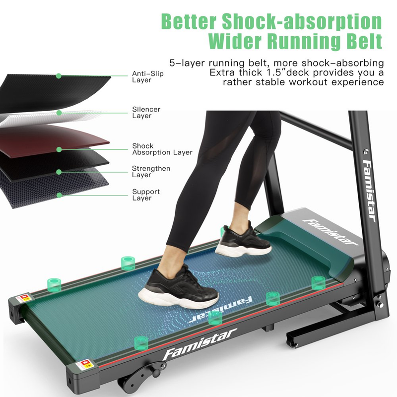 Folding Incline Treadmill Smart LCD Display 220Lbs 12 Programs 3 Modes MP3 Music