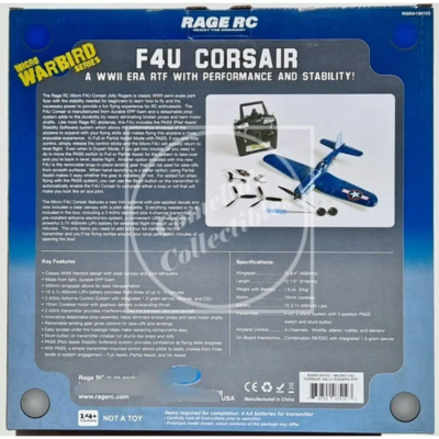 Rage RC F4U Corsair Micro RTF Airplane w/ Pilot Assist PASS RGRA1301V2