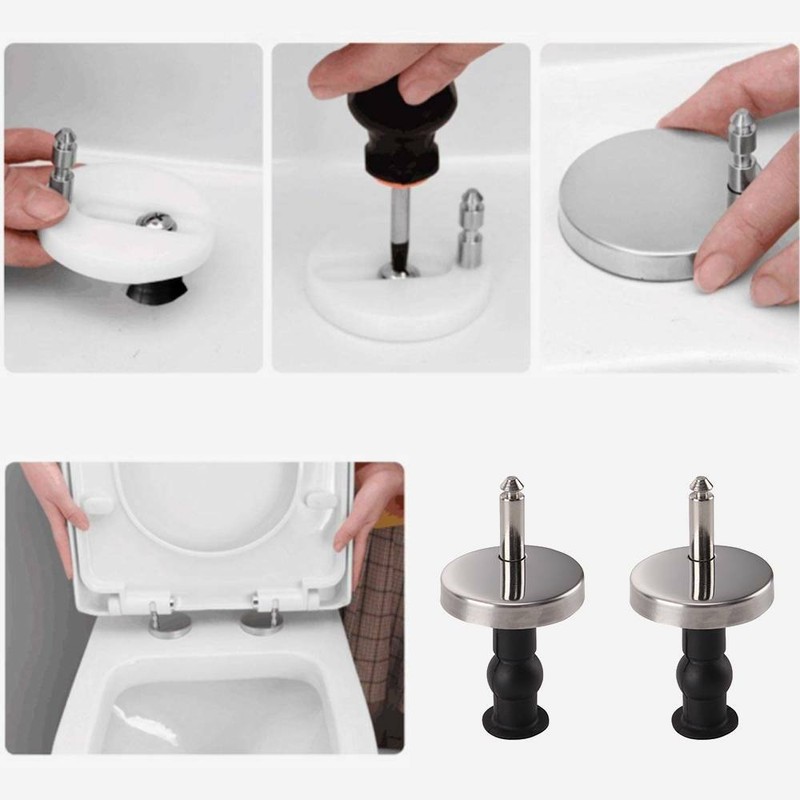 1 Pair/2 Pcs Top Fix WC Toilet Seat Hinge Fittings Quick Release Hinges