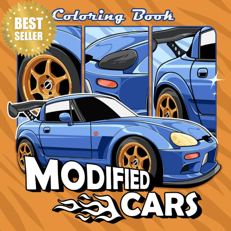 Modified Cars Coloring Book: Car Coloring Book – 55 Cool Car Coloring Pages for